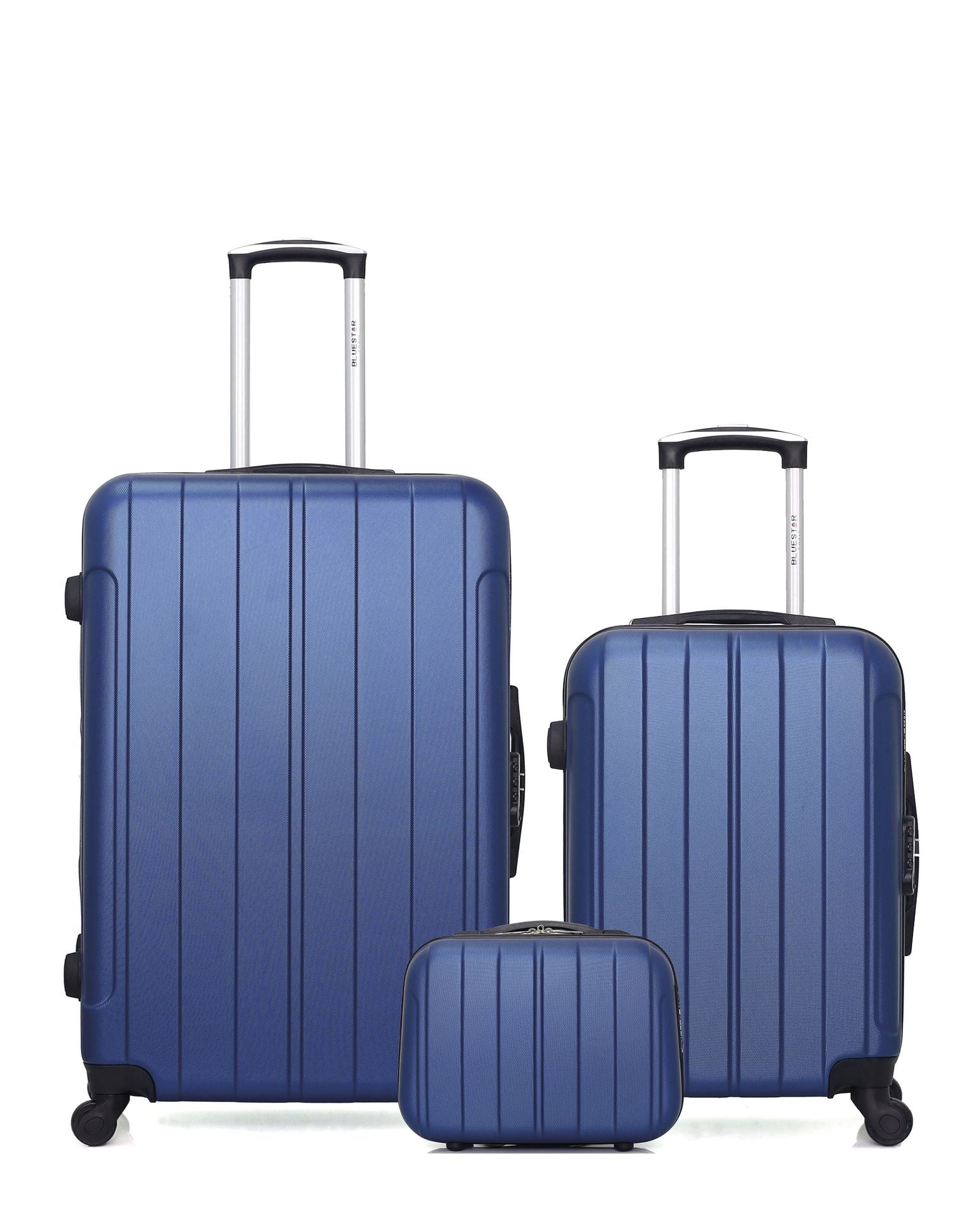 3er-Hartschalenkofferset - Großer Koffer, Handgepäck und Kosmetikkoffer NAPOLI