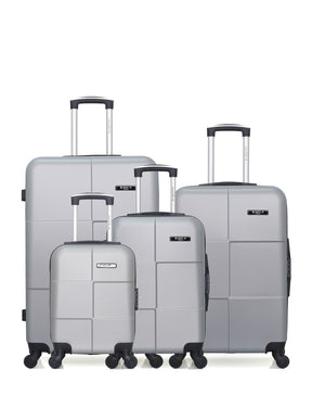 4er-Hartschalenkofferset -Großer Koffer, mittelgroßer Koffer, Handgepäck und Handgepäck XXS MIAMI