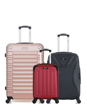 BLUESTAR – 3er-Pack – Große Koffer LIMA, mittelgroßer Koffer GARIBALDI und Handgepäck XS MADRID-E