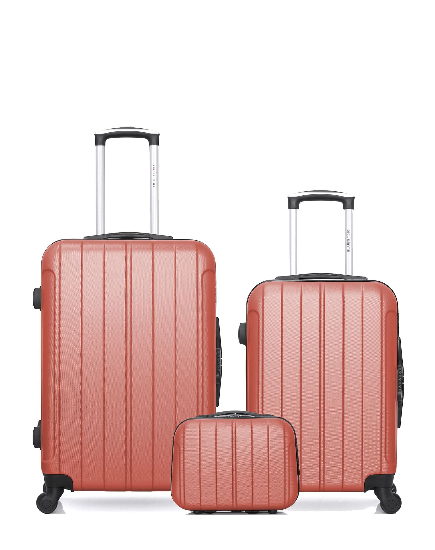 3er-Hartschalenkofferset - Mittelgroßer Koffer, Handgepäck und Kosmetikkoffer NAPOLI