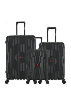 Lot de 3 Valises Rigides Grand Format, Taille Moyenne et Cabine XS ODEON
